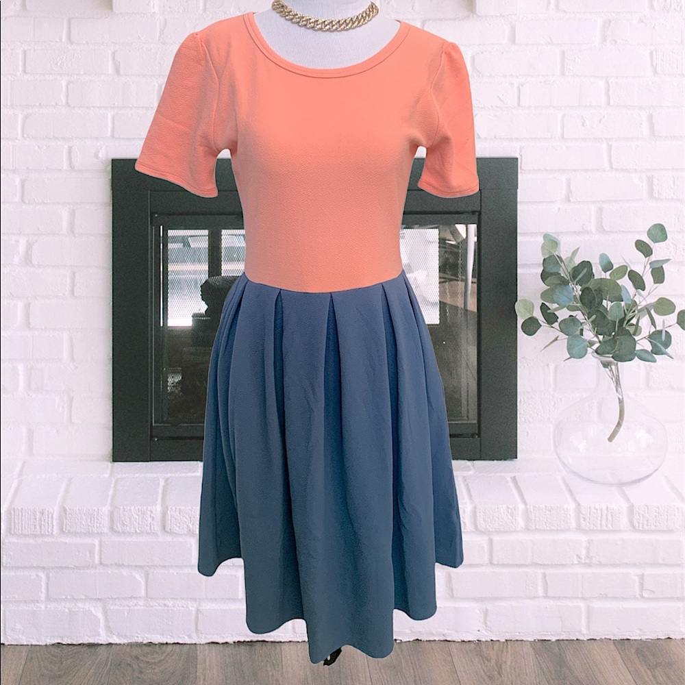 Lularoe Fit & Flare color block dress